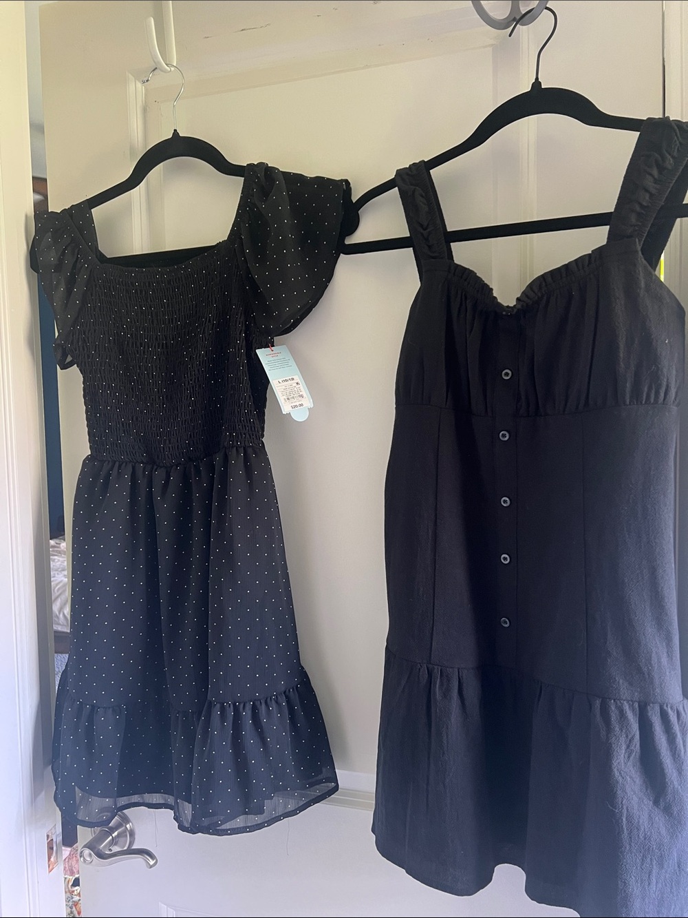 Cat & Jack Black Polka Dot & Solid Black Girls' Sundress Duo